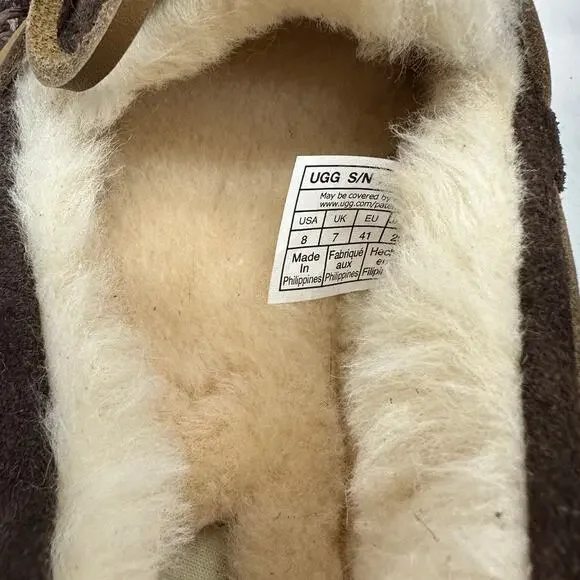Authentic Ugg Olsen Slippers Indoor Outdoor Loafers Men's 8 Womens 9.5 Espresso